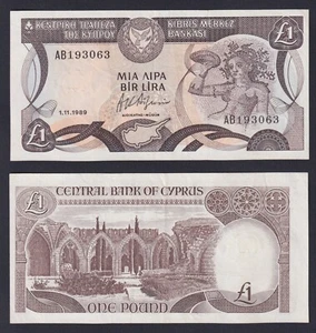 Billete Chipre 1 Libra 1989 P.-53a SPL++/XF++ - Imagen 1 de 1