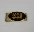Vintage Sam's Town Casino Kansas City Money Clip Black And Gold Tone Advertising