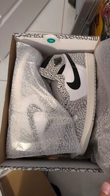 [DZ5485-052] Jordan Men's Air Jordan 1 Retro High OG White Cement Sneakers *NEW* - Image 1 of 4