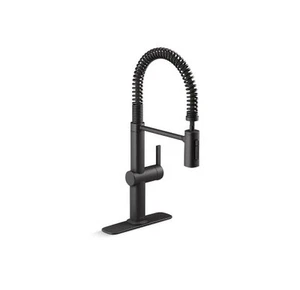 🥥 KOHLER Clarus Pull Down Sprayer Kitchen Faucet Matte Black Finish🆕AS SHOWN👇 - Picture 1 of 9