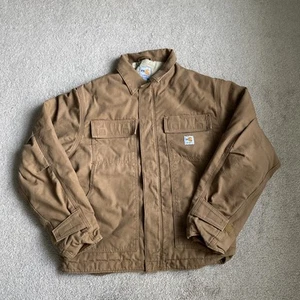 Carhartt Men's Brown Flame Resistant FR Canvas Jacket Quilted Lined NFPA 2112 - Picture 1 of 16