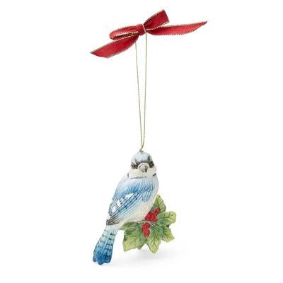 Spode Blue Jay Christmas Tree Ornament - Hand Painted Festive Holiday Bird Decor - Image 1 of 4