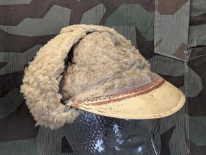 Sombrero de lana de cordero oficial alemán de la Segunda Guerra Mundial gorra de invierno modificada Luftwaffe? Ejército? Original - Imagen 1 de 21