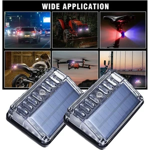 Magnetic Solar Powered 20LED Warning Lights Strobe Beacon Light RGB for Trailer - Picture 1 of 20