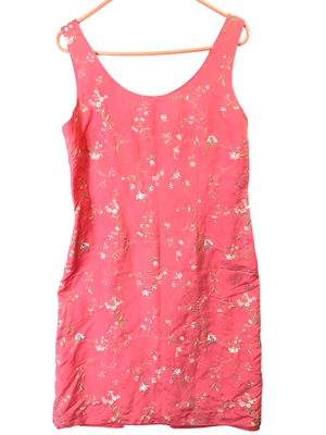 Vestido recto floral rosa talla 14 Positive Attitude vintage años 80 mezcla de lino Foto 1 de 4