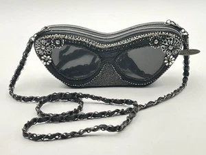 Mary Frances Black Beaded Sunglasses Eyeglasses Crossbody Purse Handbag RockStar - Picture 1 of 22