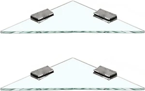 2er Pack Glasablagen Wandmontage Eck Duschregal Bad Hartglas... - Bild 1 von 6