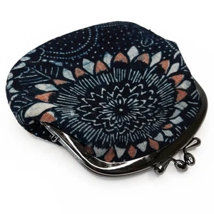 VTG: Japanese Purse Cotton Indigo Blue Fabric Traditional Mingei Design - Picture 1 of 4