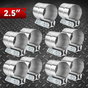 10Pcs 2.5" T304 Stainless Steel Lap Joint Band Muffler Exhaust Pipe Clamp Sleeve - Bild 1 von 6