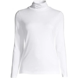 Lands' End Para Mujer Supima Algodón Ajustado Manga Larga Cuello Alto 519872 - Imagen 1 de 11