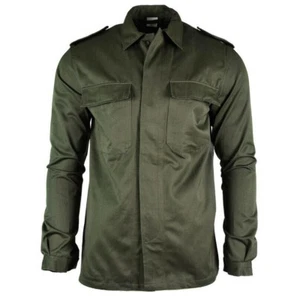 Belgian Army Field Jacket Combat Military Shirt BDU Olive Green Surplus Vintage - Picture 1 of 24