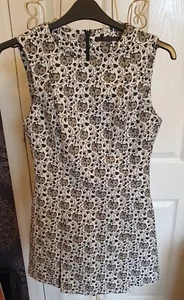 Zara Floral Dress Medium Short Length Sleeveless Shift 60s Style - Picture 1 of 13