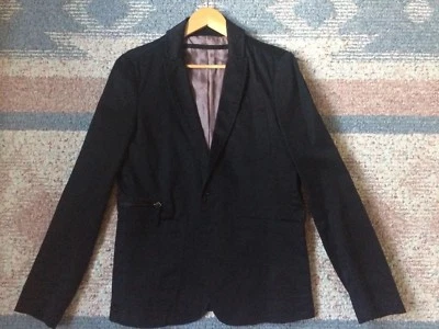 Blazer/abrigo deportivo/chaqueta Diesel negro de dos botones (talla: pequeña) Foto 1 de 4