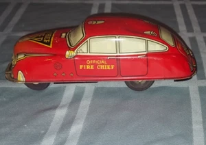 Giocattolo di latta vintage Marx attrito, capo dei pompieri-FD auto 14 C77 GD - Foto 1 di 7