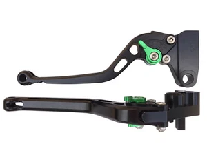 BLACK GREEN AERO LONG MOTORCYCLE CLUTCH BRAKE LEVER for SUZUKI GSXR 600 2012 L2 - Picture 1 of 6