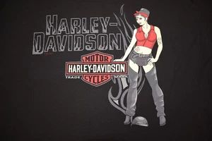 Harley Davidson T-Shirt Men's Size 3XL Black Pin Up Girl Lakeside Harley UK - Bild 1 von 14