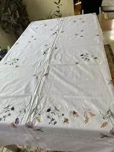FUNDA NÓRDICA VINTAGE NUEVA ALGODÓN REINA BORDADA MARIPOSAS FLORES 86"x66" - Imagen 1 de 10