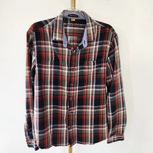Tailor Vintage Mens Long Sleeve Button Front Shirt Flannel Size Large Plaid - Picture 1 of 6