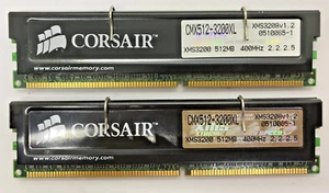 Corsair XMS 1024MB (2x512MB) DDR1 CMX512-3200XL XMS3208v1.2 400Mhz #R2453 - Bild 1 von 2