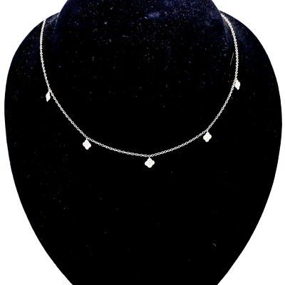 Natural Diamond Necklace 0.64cts Diamond 18K Solid White Gold UK Hallmarked - Изображение 1 из 4