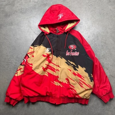 VTG Logo Athletic NFL Jacket Mens XL Red Preowned Hooded San Francisco 49ers - Image 1 of 4