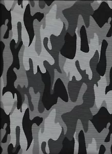 New Riley Blake Gray and Black Camo Cotton Fabric by the Quarter Yard - Picture 1 of 1