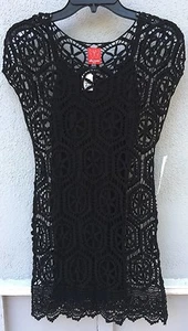 $104 NWT Ella Moss Brand Short Sleeve Lace With Tank Solid Blk Dress Girls 8/10 - Picture 1 of 2