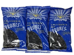 Sun Valley California Pitted Prunes - Fat Free - 1 Pound Bag (3 Pack) 11/25 - Picture 1 of 2
