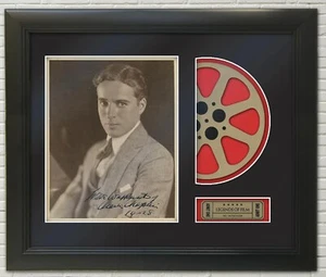 Charlie Chaplin Reproduction Signature Photo Hollywood Movie Reel Display  - Picture 1 of 4