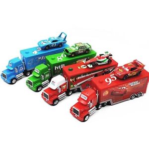 Disney Pixar Cars Lightning McQueen Mack Hauler Truck & Car Set Model Toys Gift