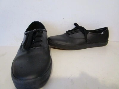 Keds Champion Womens WH45780 Leather Lace Up Fashion Sneakers Black Lea Size 9 - Image 1 of 4