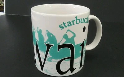 Starbucks Coffee ~ Hawaii ~ City Mug ~ Collector Series 2005 ~ Turquoise Canoe - Image 1 of 4
