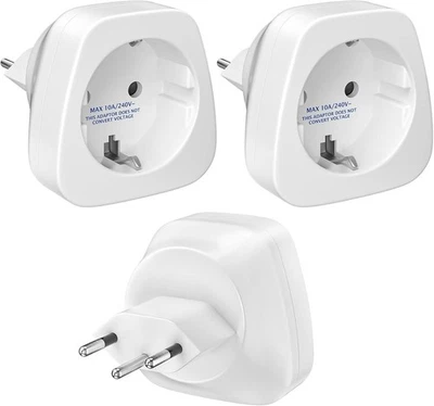 3 Stück Reiseadapter Schweiz EU - Deutschland auf Schweiz Steckdosenadapter, Sch - Bild 1 von 4
