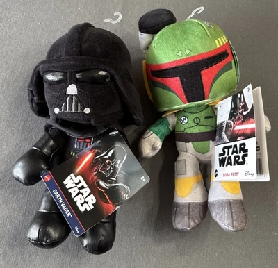 Peluche Mattel Disney Star Wars Darth Vader & Boba Fett 8" Cabeza Grande Nuevo Con Etiquetas Foto 1 de 4