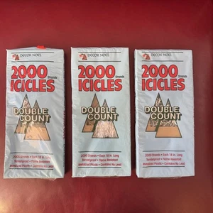 LOTE de 2000 hilos decoración vintage oropel noel icicles decoración árbol de Navidad 18" - Imagen 1 de 7