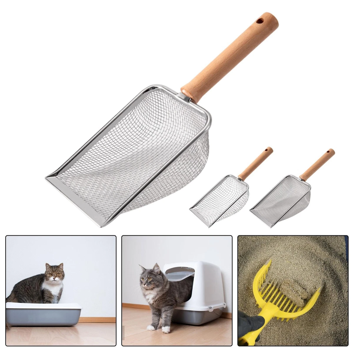 XXL Edelstahl-Sieb-Katzentoilette Mit Hohen Seiten – Geruchsneutral, Leicht Zu Reinigen, Inkl. Schaufel