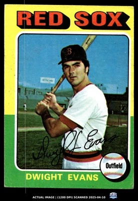 1975 Topps #255 DWIGHT EVANS VG-EX Boston Red Sox - Image 1 of 2