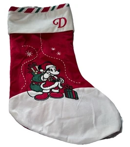 Disney Mickey Mouse Letra D~ Rojo Navidad Suave Peluche Navidad Medias de Navidad 20x12” - Imagen 1 de 5