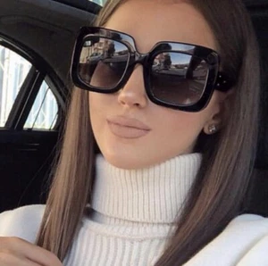 Oversized STELLA Retro Square Thick Butterfly Large Big Women Sunglasses 1849 L - Picture 1 of 9