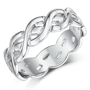 Anillo De Boda De Oro Blanco De 9 Quilates Celta De 6mm Sólido Y Marcado - Imagen 1 de 2