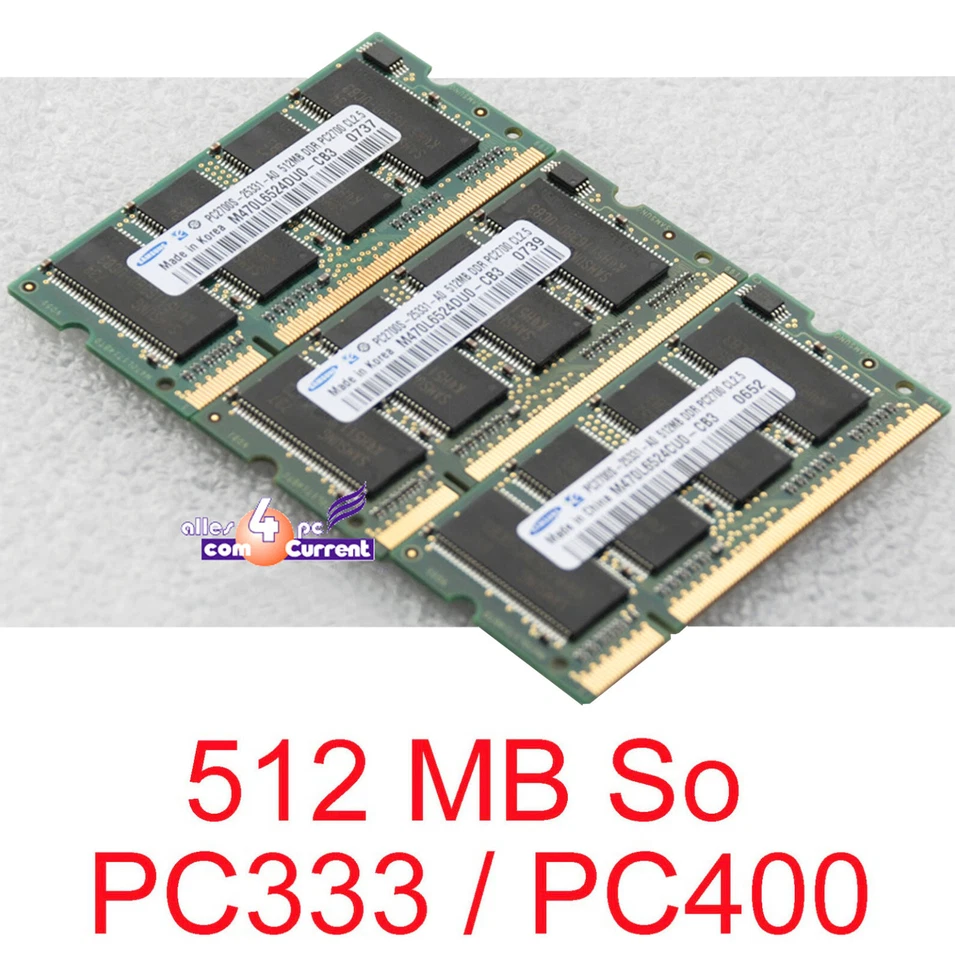 512MB So DDR1 Ddram PC333 PC2700S-2533-1-A1 For FSC Futro S200 S220 S300 S400 Ok - Image 1 of 1