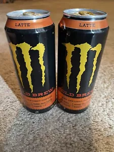 NEW JAVA MONSTER COLD BREW LATTE COFFEE + ENERGY DRINK 2 FULL New 13.5 FLOZ CAN - Picture 1 of 4