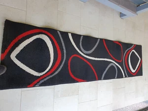 Tappetto passatoia per cucina o corridoio style casual fondo nero 235cm x 60cm - Foto 1 di 4