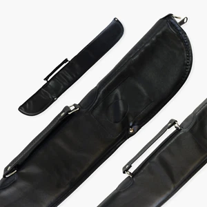 Estuche de taco suave junior de vinilo negro para taco de billar o billar de 2 piezas para niños de 48 pulgadas - Imagen 1 de 6