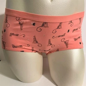 Catherines Boyshort Panties Underwear Leopard Dot Cat Cotton Blend Pink Plus 3X - Picture 1 of 5