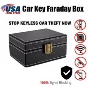 Caja bloqueadora de llaves de coche sin llave caja de señal caja de Faraday bolsa de bloqueo de seguridad antirrobo - Imagen 1 de 10