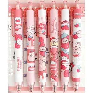 6 bolígrafos de gel perfumados con fresa dulce, punta fina de 0,5 mm, tinta negra de secado rápido F - Imagen 1 de 6