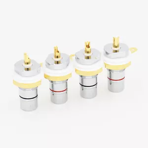4xrodio + presa RCA placcata in oro donna connettore jack RCA amplificatore telaio - Foto 1 di 9