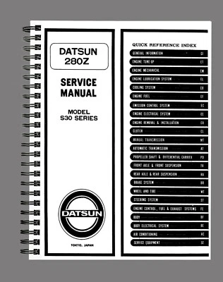 DATSUN 280Z S30 RIPARAZIONE MANUALE OFFICINA MANUALE LIBRO RISTAMPA INGLESE - Immagine 1 di 4