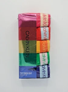2010's CALVIN KLEIN 5 PACK PRIDE GAY Mens Rainbow Hip Briefs L Vintage Underwear - Picture 1 of 5